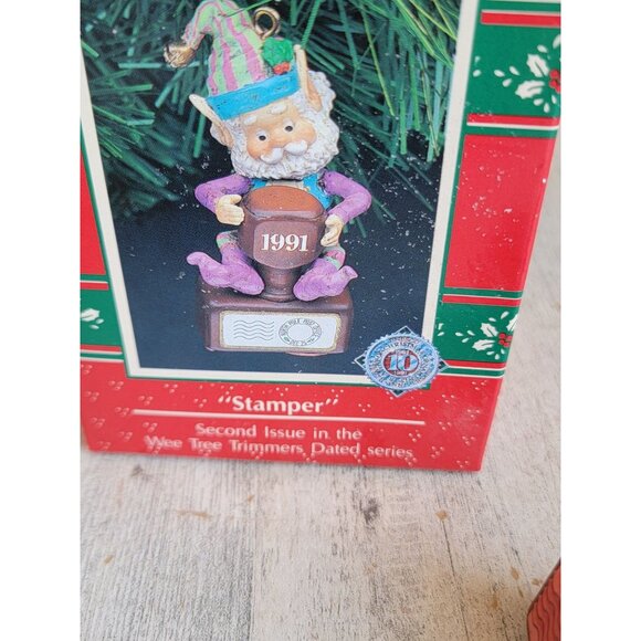 Enesco stamper elf 1991 vintage ornament Xmas wee tree trimmers - Picture 8 of 8